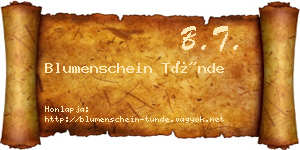 Blumenschein Tünde névjegykártya